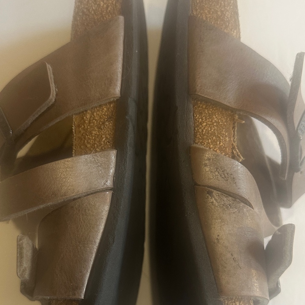 Birkenstock Birken Brown Double Strap slip on Sandals made in Germany leather - Picture 6 of 11